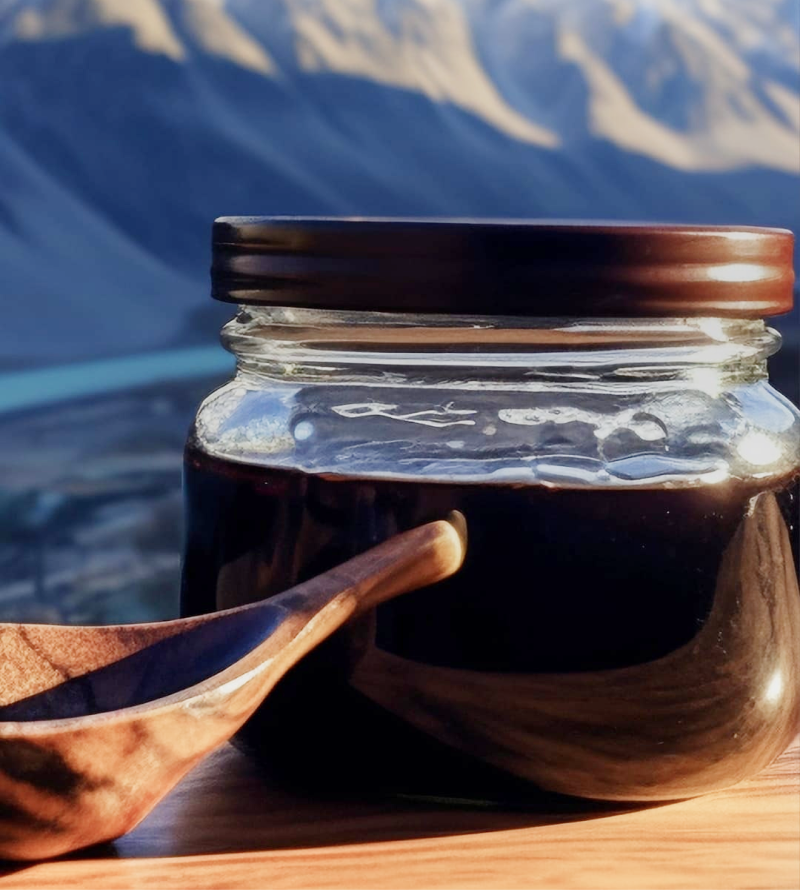 organic shilajit with mountain back